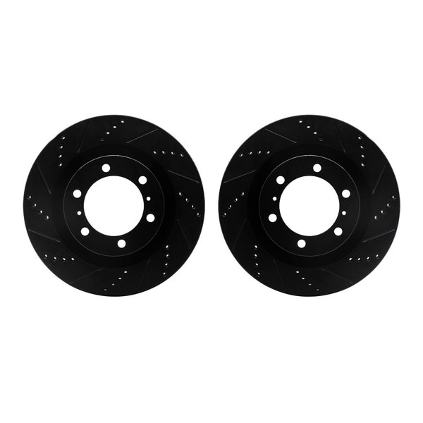 Dynamic Friction Co Rotors-Drilled and Slotted-Black, Zinc Plated black, Zinc Coated, 8002-76012 8002-76012